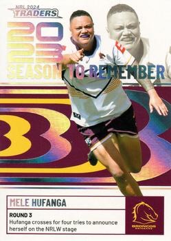 2024 NRL Traders Titanium - 2023 Season To Remember #SR03 Mele Hufanga Front